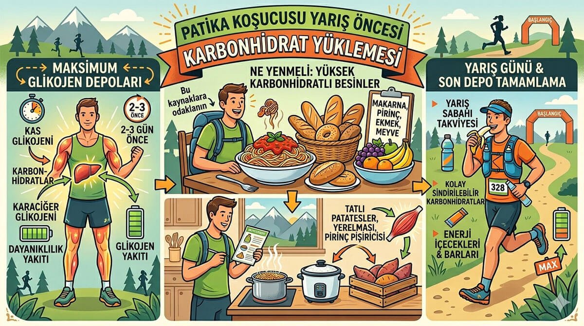 trail yarış öncesi karbonhidrat yüklemesi