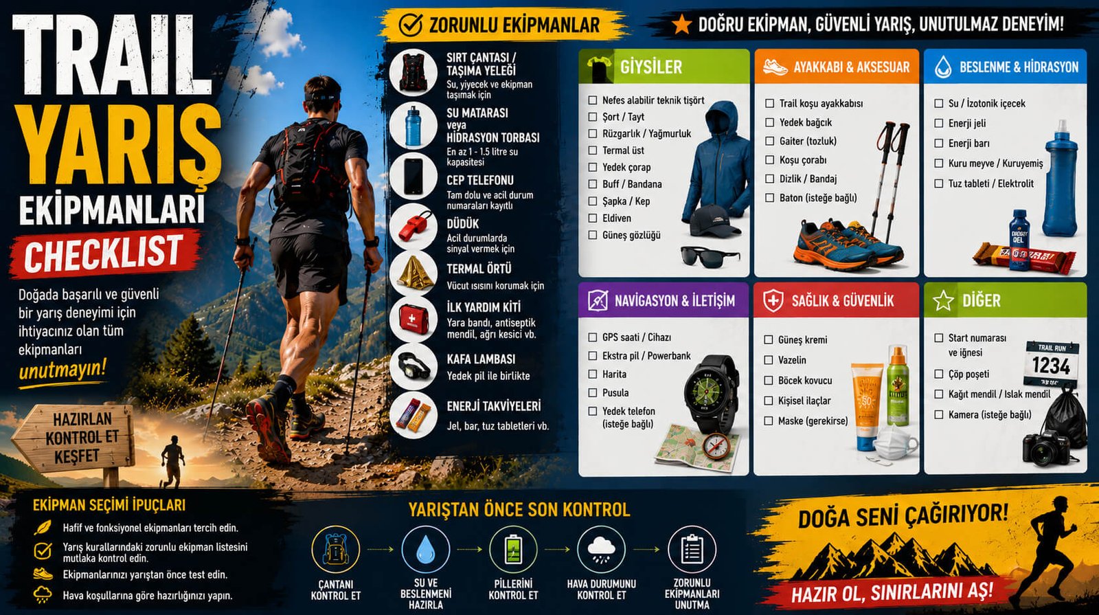 trail malzeme checklist